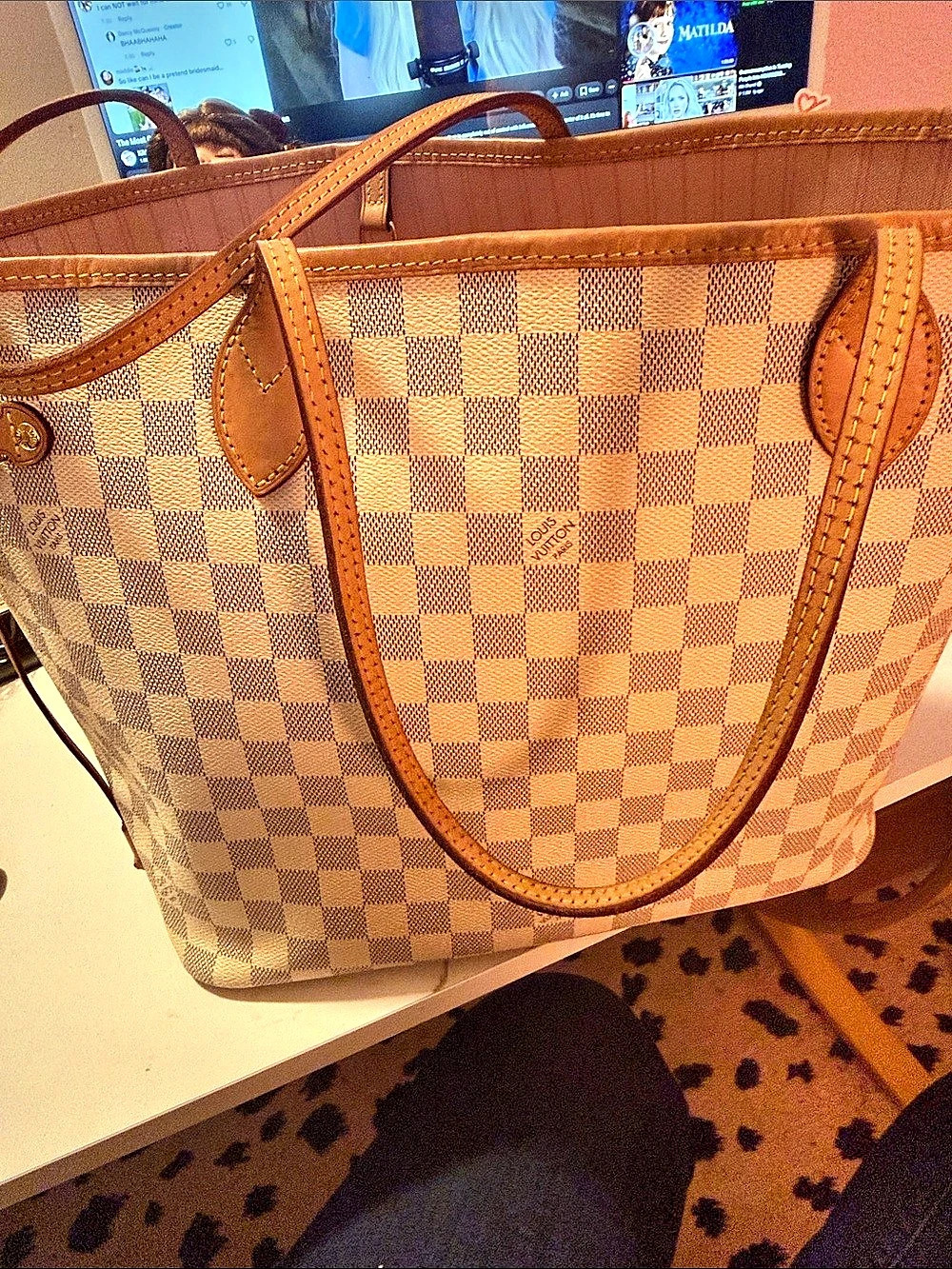 Louis Vuitton Neverfull MM Damier Azur Tote - Picture 10 of 11